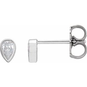 Sterling Silver 1/10 CT Natural Diamond Bezel-Set Earring
