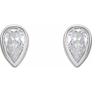 Platinum 1/5 CTW Natural Diamond Bezel-Set Earrings – image 2