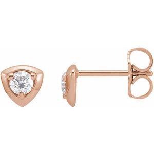 14K Rose Gold 1/5 CTW Natural Diamond Geometric Earrings