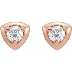 14K Rose Gold 1/5 CTW Natural Diamond Geometric Earrings – image 2