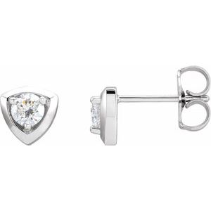 14K White Gold 1/3 CTW Natural Diamond Geometric Earrings