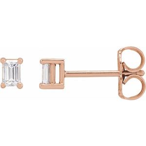 14K Rose Gold .08 CTW Natural Diamond Stud Earrings