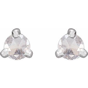 Platinum .08 CTW Rose-Cut Natural Diamond Stud Earrings – image 2
