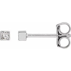 14K White Gold .05 CTW Natural Diamond Bezel-Set Earrings