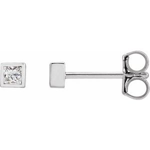 14K White Gold 1/6 CTW Natural Diamond Bezel-Set Earrings