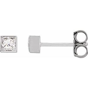 Sterling Silver 1/5 CTW Natural Diamond Bezel-Set Earrings