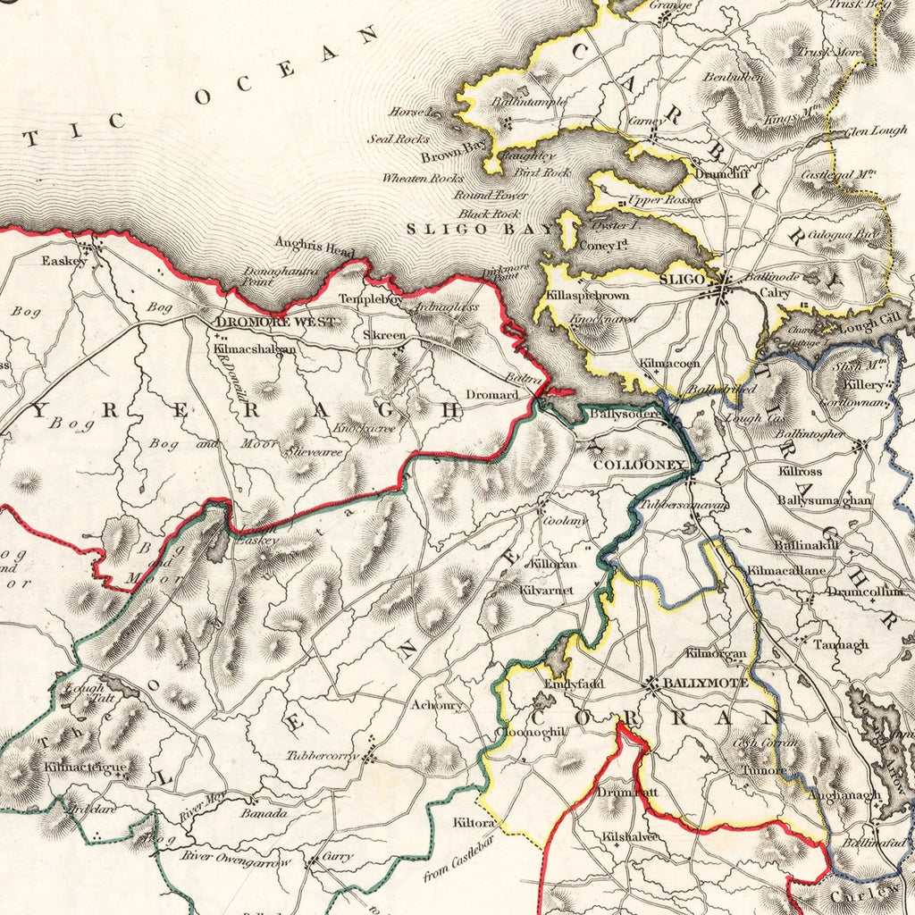 Vintage Map of Sligo County Ireland, 1846