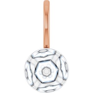 18K Rose Gold Charm/Pendant Mounting for 6-6.5 mm Pearl