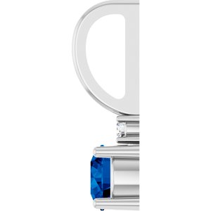 Platinum Natural Blue Sapphire & .015 CT Natural Diamond Charm/Pendant – image 3