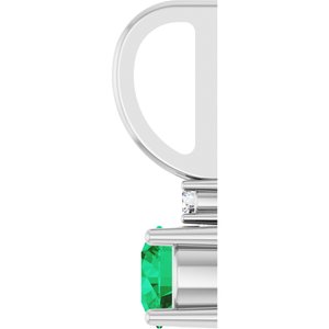 Platinum Lab-Grown Emerald & .015 CT Natural Diamond Charm/Pendant – image 3