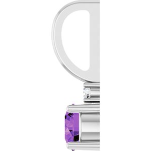 Sterling Silver Natural Amethyst & .015 CT Natural Diamond Charm/Pendant – image 3