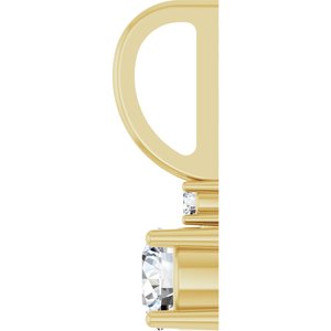 14K Yellow Gold Natural White Sapphire & .015 CT Natural Diamond Charm/Pendant – image 3
