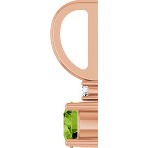 14K Rose Gold Natural Peridot & .015 CT Natural Diamond Charm/Pendant – image 3
