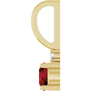 14K Yellow Gold Natural Mozambique Garnet & .015 CT Natural Diamond Charm/Pendant – image 3