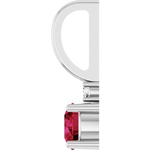 Sterling Silver Natural Ruby & .015 CT Natural Diamond Charm/Pendant – image 3