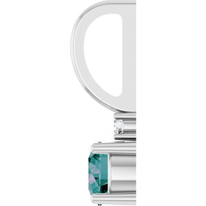 Platinum Natural Alexandrite & .015 CT Natural Diamond Charm/Pendant – image 3