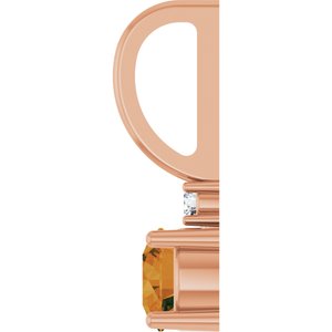 14K Rose Gold Natural Citrine & .015 CT Natural Diamond Charm/Pendant – image 3