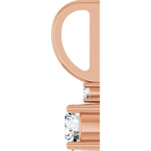 14K Rose Gold 4 mm Round Accented Charm/Charm/Pendant Mounting – image 5