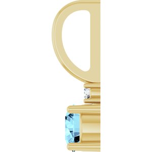 14K Yellow Gold Natural Aquamarine & .015 CT Natural Diamond Charm/Pendant – image 3