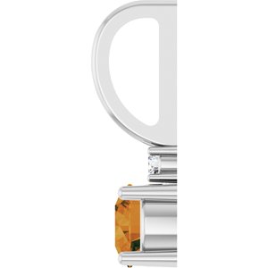 14K White Gold Natural Citrine & .015 CT Natural Diamond Charm/Pendant – image 3