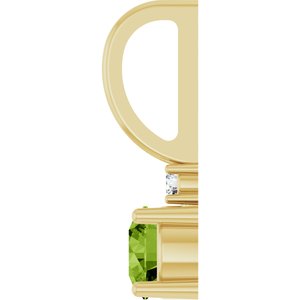 14K Yellow Gold Natural Peridot & .015 CT Natural Diamond Charm/Pendant – image 3