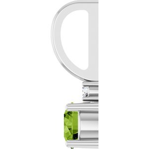14K White Gold Natural Peridot & .015 CT Natural Diamond Charm/Pendant – image 3