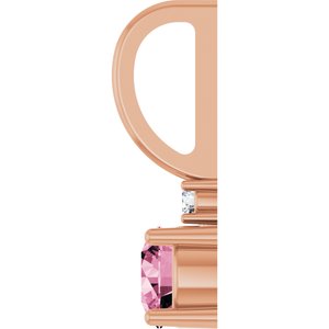14K Rose Gold Natural Pink Tourmaline & .015 CT Natural Diamond Charm/Pendant – image 3