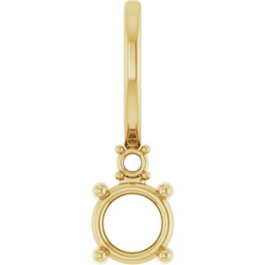 18K Yellow Gold 4 mm Round Accented Charm/Charm/Pendant Mounting – image 2