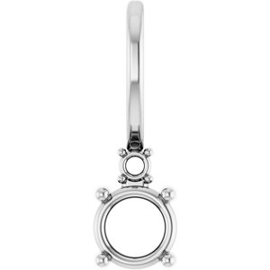 18K Palladium White Gold 4 mm Round Accented Charm/Charm/Pendant Mounting – image 2