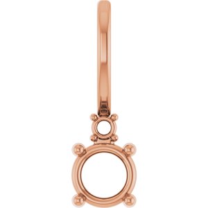 14K Rose Gold 4 mm Round Accented Charm/Charm/Pendant Mounting – image 2