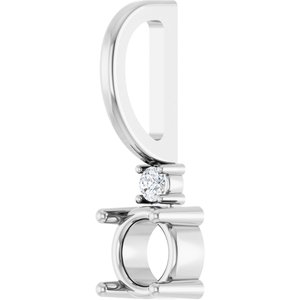 Sterling Silver 4 mm Round .015 CT Natural Diamond Semi-Set Charm/Pendant – image 4