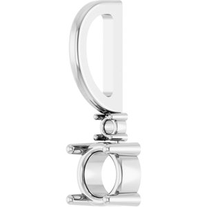 18K Palladium White Gold 4 mm Round Accented Charm/Charm/Pendant Mounting – image 4