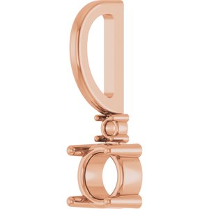 14K Rose Gold 4 mm Round Accented Charm/Charm/Pendant Mounting – image 4