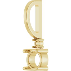 10K Yellow Gold 4 mm Round Accented Charm/Charm/Pendant Mounting – image 4