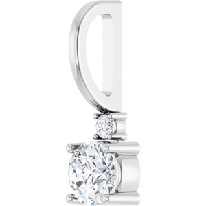 Sterling Silver 4 mm Round Accented Charm/Charm/Pendant Mounting – image 3