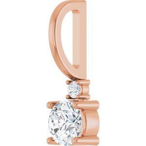 14K Rose Gold 4 mm Round Accented Charm/Charm/Pendant Mounting – image 3