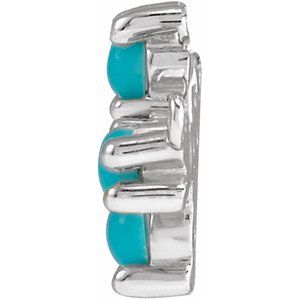 Platinum Natural Turquoise Sideways Cross Necklace Center