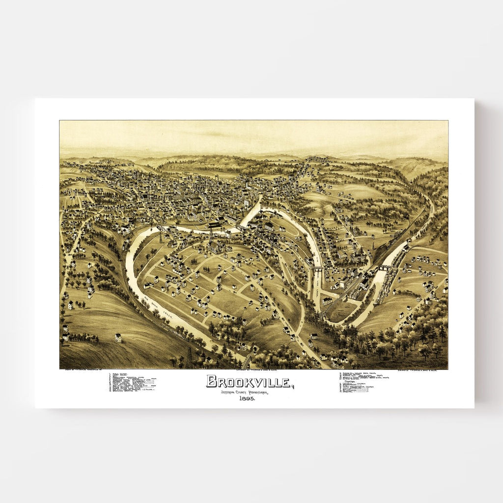 Vintage Map of Brookville, Pennsylvania 1895
