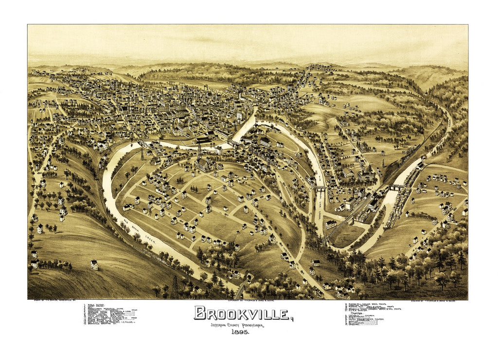Vintage Map of Brookville, Pennsylvania 1895
