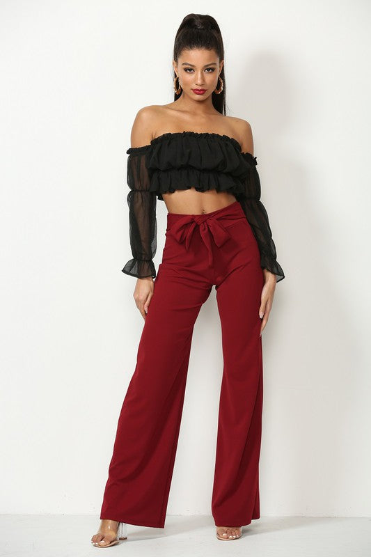Tie front pants