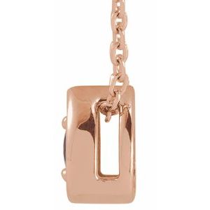 14K Rose Gold 2.5 mm Natural Ruby Teardrop 16-18" Necklace