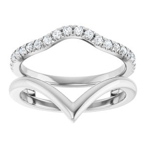 Platinum 1/4 CTW Natural Diamond Accented V-Shaped Ring Guard