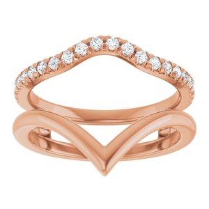 14K Rose 1/4 CTW Natural Diamond Accented V-Shaped Ring Guard