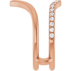 14K Rose 1/4 CTW Lab-Grown Diamond V-Shaped Ring Guard