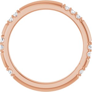 14K Rose 1/6 CTW Natural Diamond Matching Band