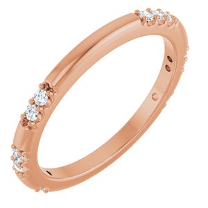 14K Rose 1/6 CTW Natural Diamond Matching Band