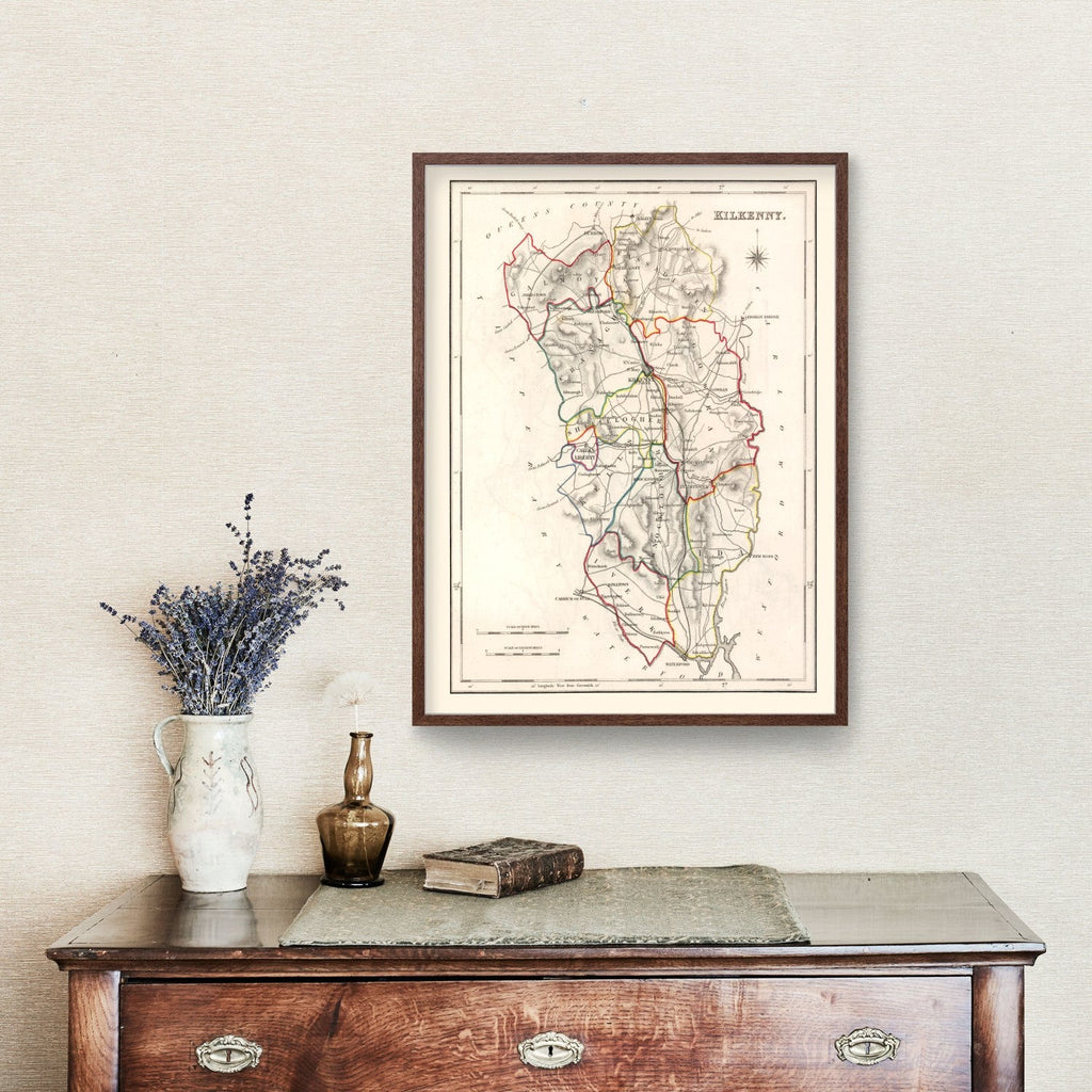 Vintage Map of Kilkenny County Ireland, 1846