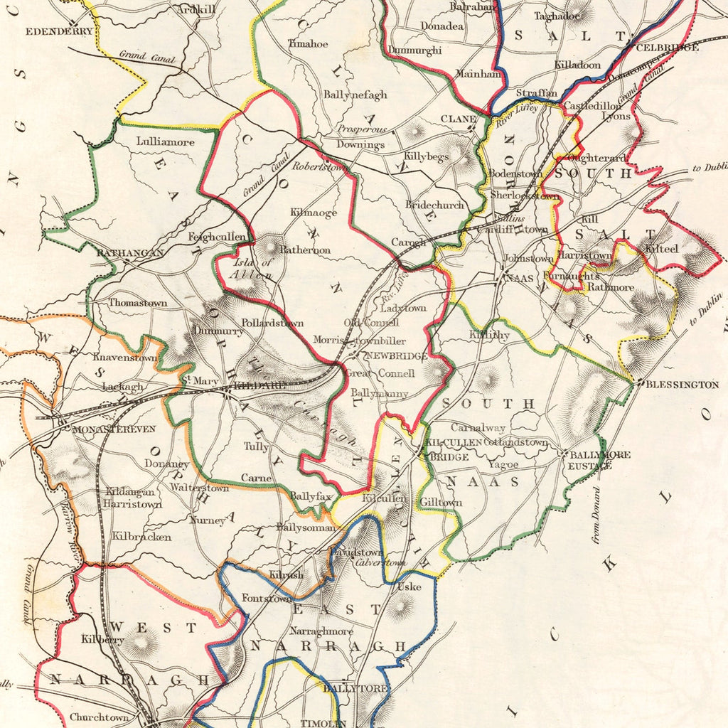 Vintage Map of Kildare County Ireland, 1846