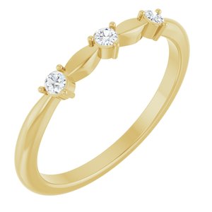 14K Yellow Gold 1/10 CTW Rose-Cut Natural Diamond Stackable Ring