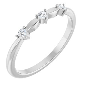 Platinum 1/10 CTW Rose-Cut Natural Diamond Stackable Ring